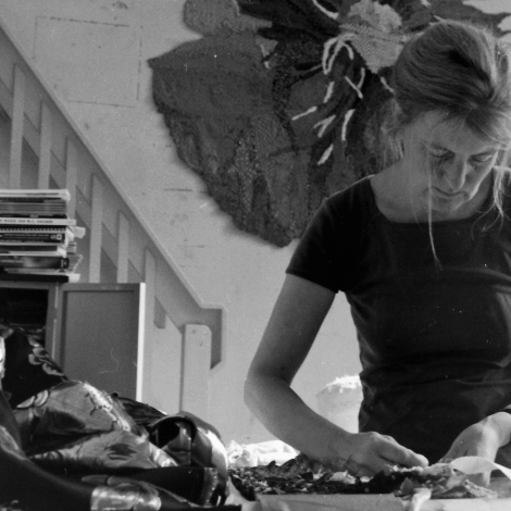 Berdien Nieuwenhuizen at work in her Amsterdam studio
